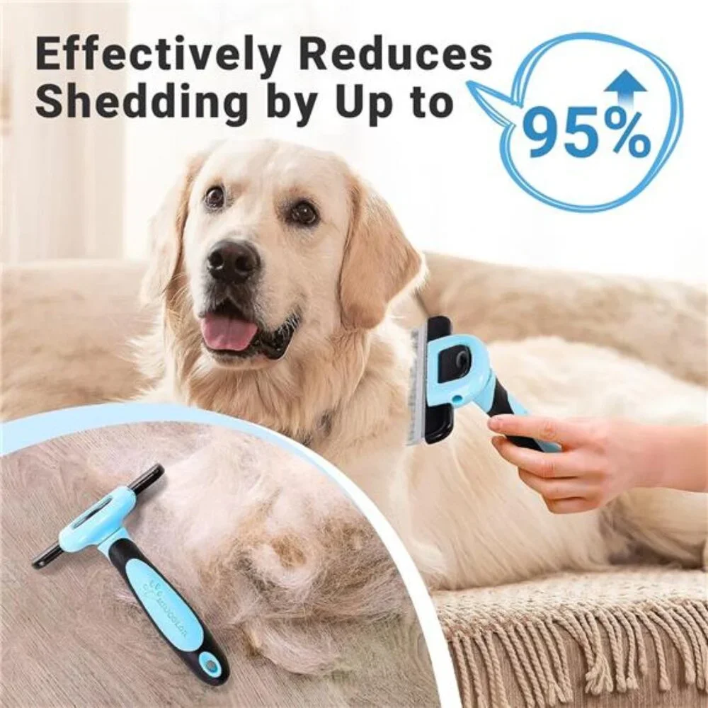 Pet Grooming Brush, Deshedding Tool for Dogs & Cats,Effectively Reduces Shedding